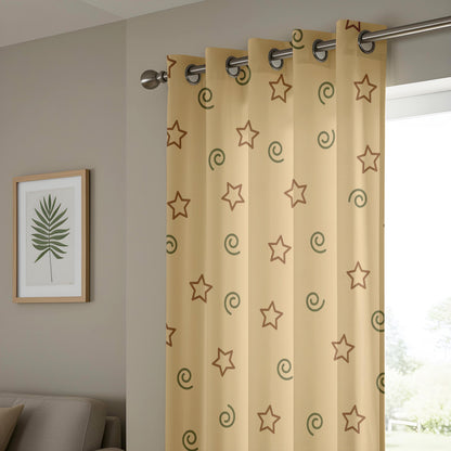 Onay Boho Star Curtains – Whimsical Swirl Pattern Drapes