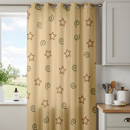 Onay Boho Star Curtains – Whimsical Swirl Pattern Drapes