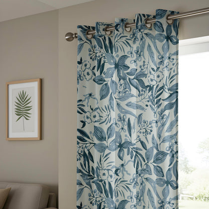 Onay Blue Floral Curtains – Botanical Garden Drapes