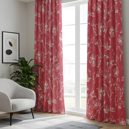 Onay Pink Floral Curtains – Bold Botanical Drapes