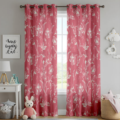Onay Pink Floral Curtains – Bold Botanical Drapes