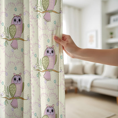 Onay Purple Owl Curtains – Whimsical Woodland Nursery Drapes