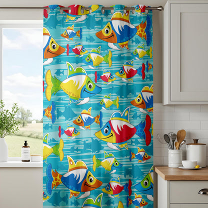 Onay Colorful Cartoon Fish Curtains – Ocean Theme Kids Bedroom Drapes