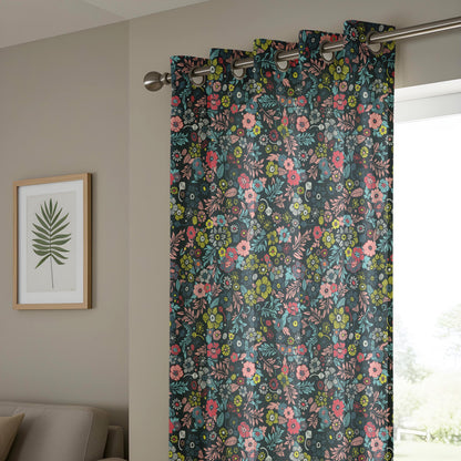 Onay Dark Floral Curtains – Colorful Moody Botanical Drapes