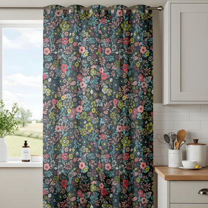 Onay Dark Floral Curtains – Colorful Moody Botanical Drapes