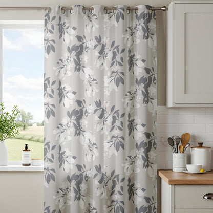 Onay Grey Botanical Curtains – Neutral Watercolor Leaf Drapes