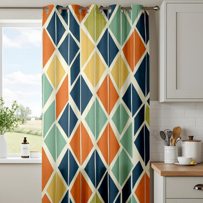 Onay Mid Century Modern Curtains – Retro Diamond Geometric Drapes