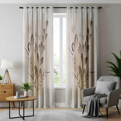Onay Botanical Curtains – Neutral Floral Drapes