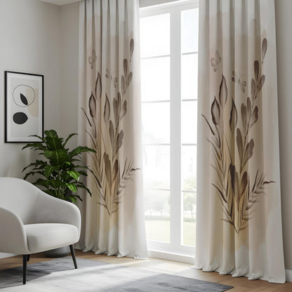 Onay Botanical Curtains – Neutral Floral Drapes