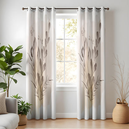 Onay Botanical Curtains – Neutral Floral Drapes
