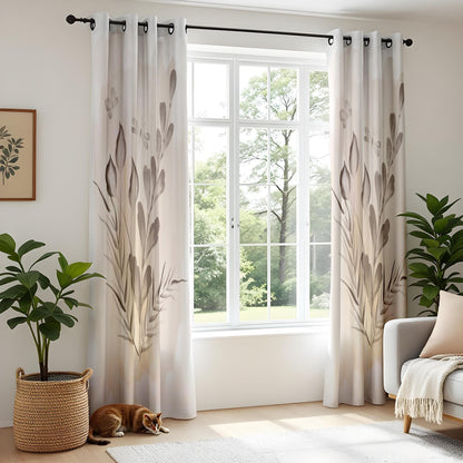 Onay Botanical Curtains – Neutral Floral Drapes