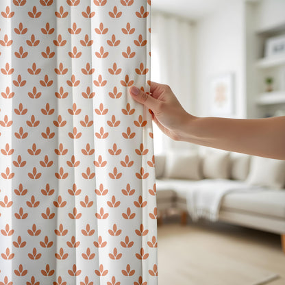 Onay Terracotta Leaf Curtains – Boho Floral Drapes