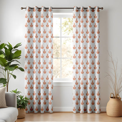 Onay Terracotta Leaf Curtains – Boho Floral Drapes