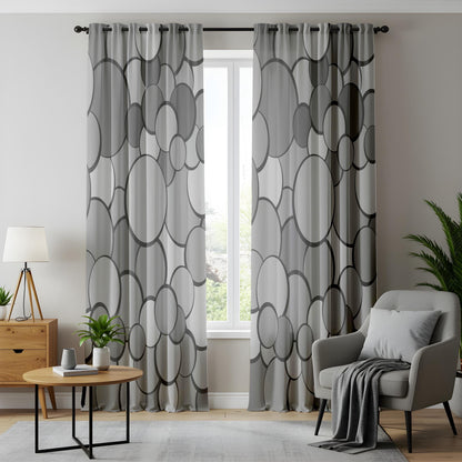 Onay Grey Circle Curtains – Bold Geometric Bubble Drapes