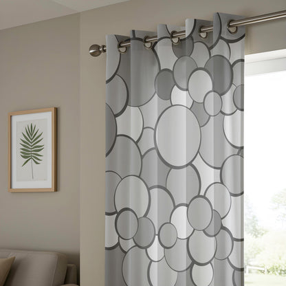 Onay Grey Circle Curtains – Bold Geometric Bubble Drapes