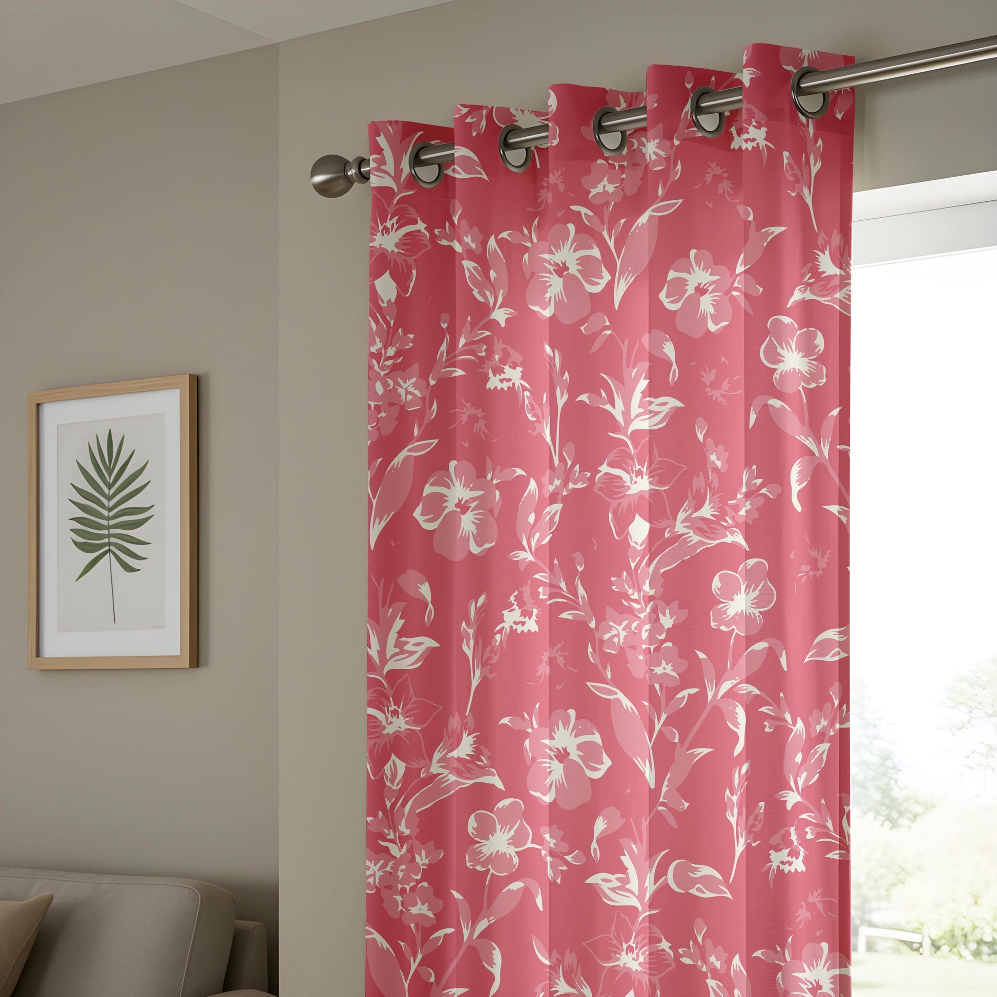 Onay Pink Floral Curtains – Bold Botanical Drapes