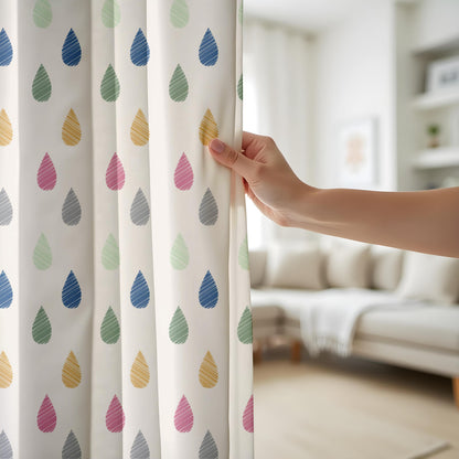 Onay Colourful Raindrop Curtains – Kids Rainbow Nursery Window Drapes