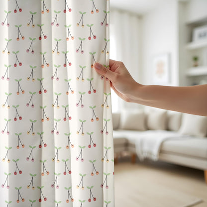 Onay Cherry Branch Curtains – Red Berry Print Kids Nursery Drapes