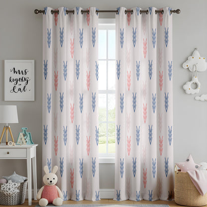 Onay Arrow Print Curtains – Blue Coral Nursery Kids Room Drapes