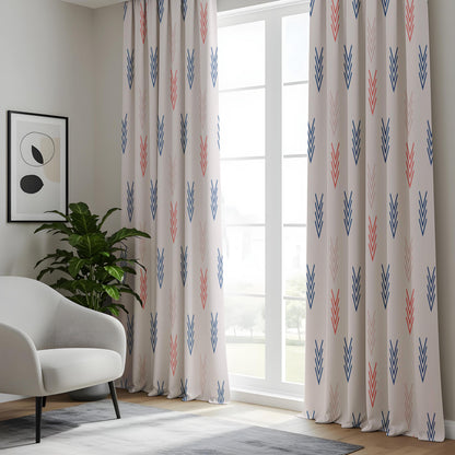 Onay Arrow Print Curtains – Blue Coral Nursery Kids Room Drapes