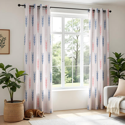 Onay Arrow Print Curtains – Blue Coral Nursery Kids Room Drapes
