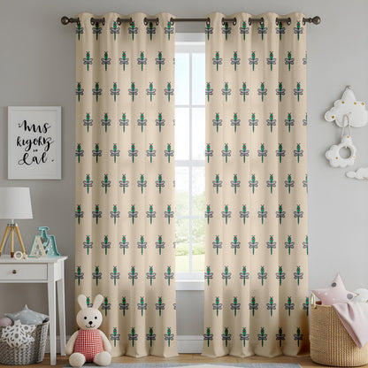 Onay Dragonfly Print Curtains – Teal Nature Kids Nursery Drapes