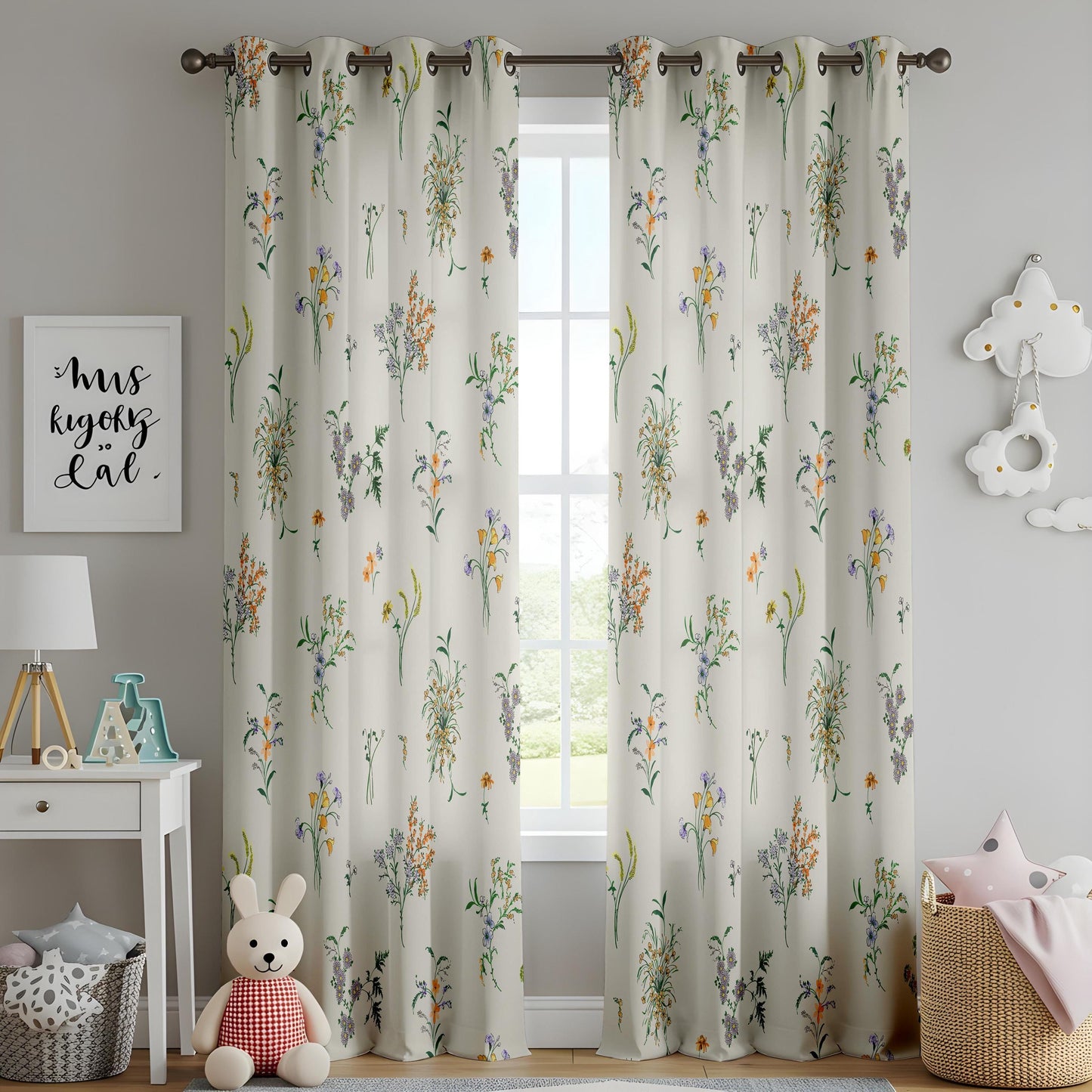 Onay Wildflower Bouquet Curtains – Garden Botanical Print Drapes
