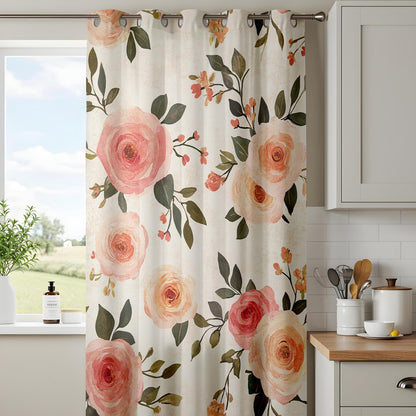 Onay Blush Peony Curtains – Pink Rose Botanical Window Drapes