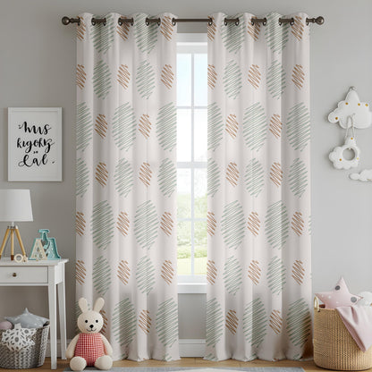 Onay Orange Grey Diamond Curtains – Scandi Kids Nursery Window Drapes