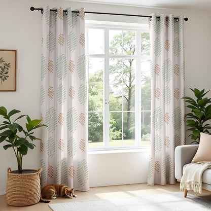 Onay Orange Grey Diamond Curtains – Scandi Kids Nursery Window Drapes
