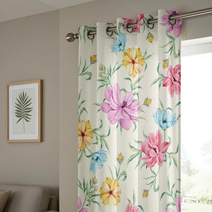 Onay Watercolour Floral Curtains – Pink Purple Botanical Kids Drapes