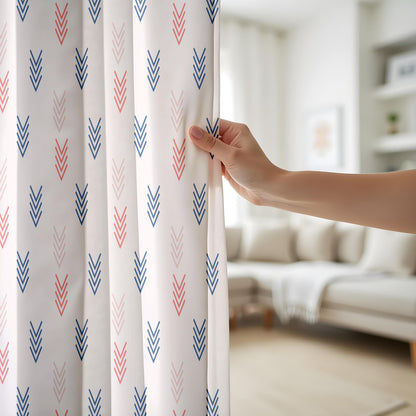 Onay Arrow Print Curtains – Blue Coral Nursery Kids Room Drapes