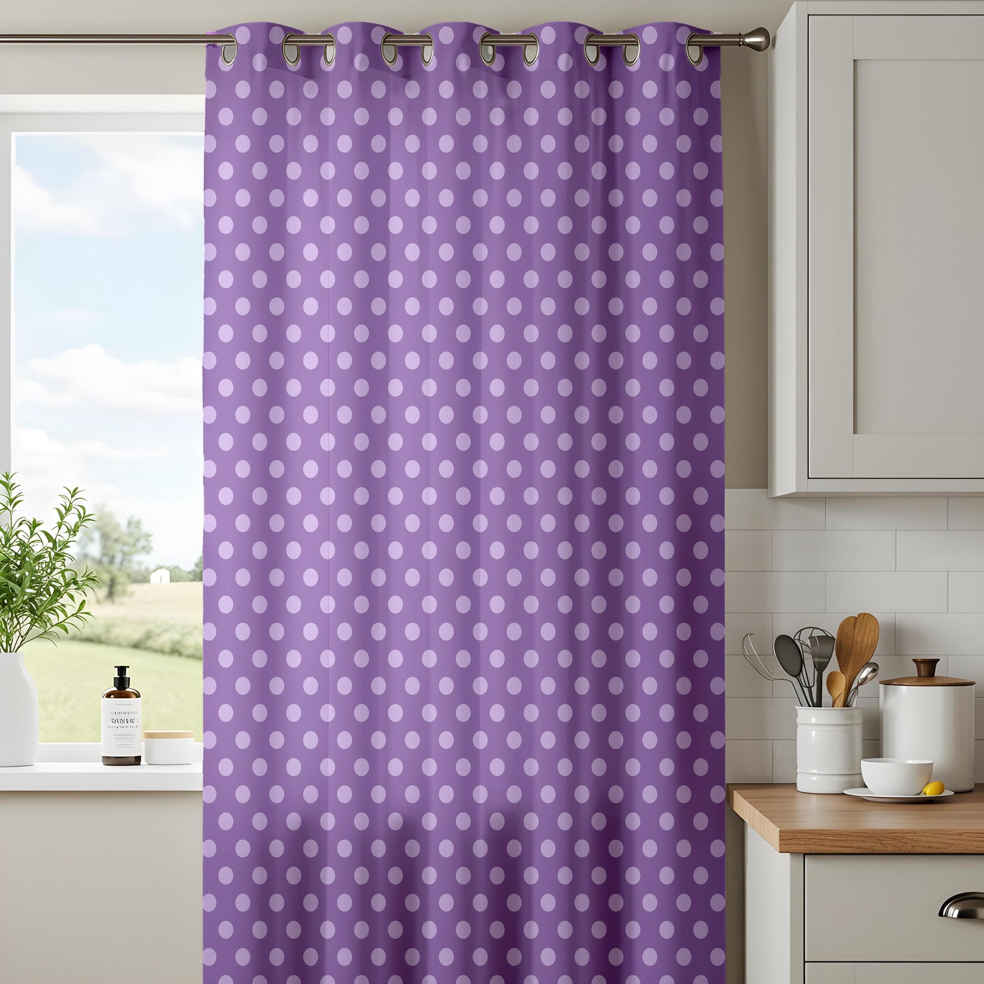 Onay Purple Polka Dot Curtains – Girls Nursery Kids Room Drapes