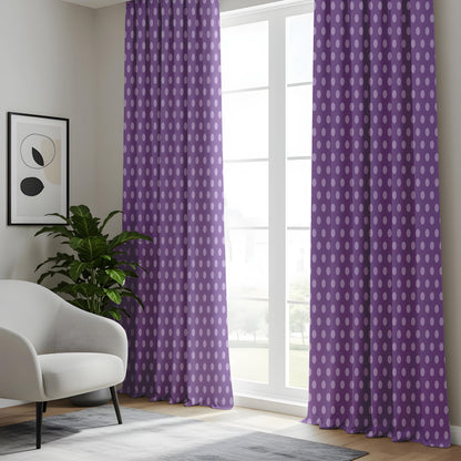 Onay Purple Polka Dot Curtains – Girls Nursery Kids Room Drapes