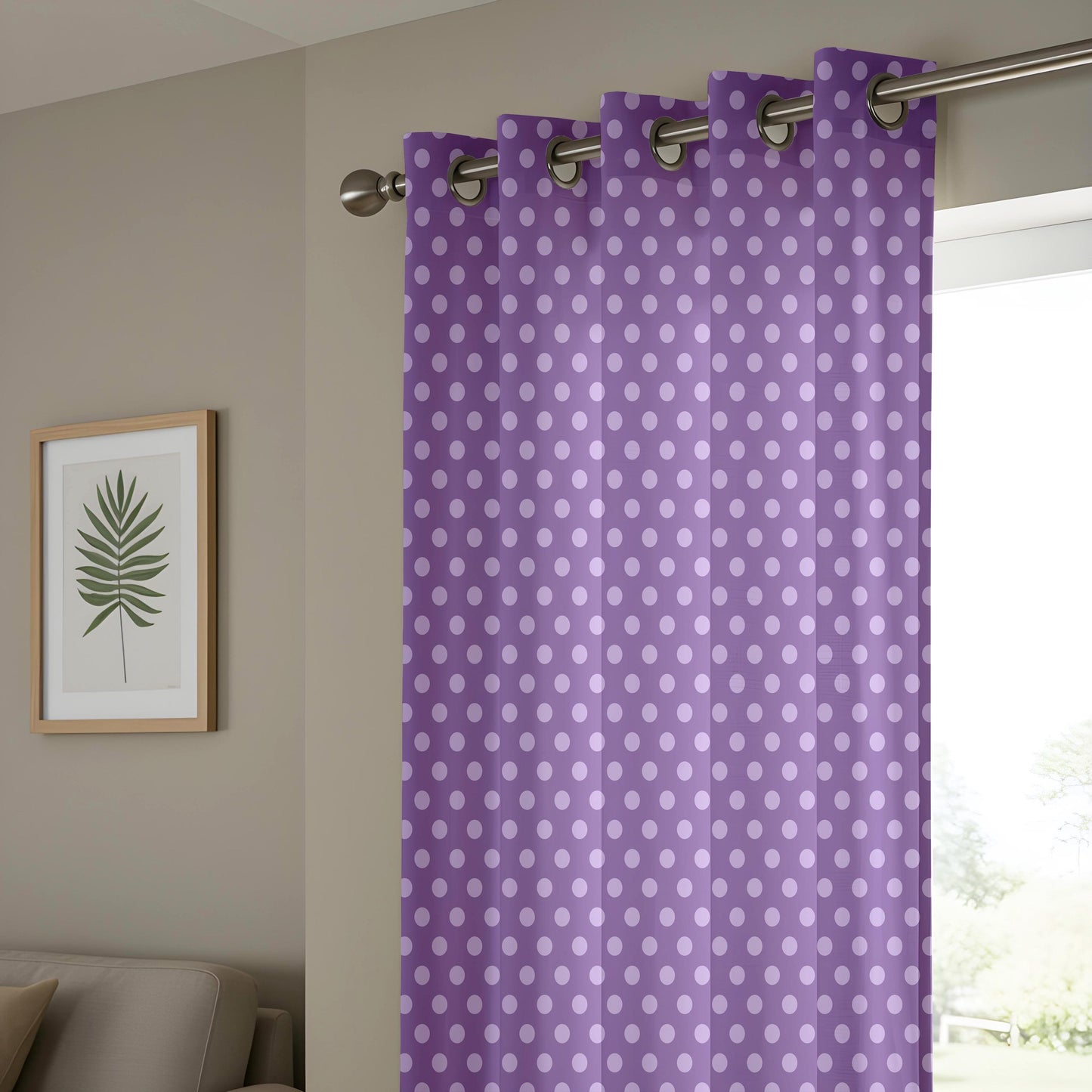 Onay Purple Polka Dot Curtains – Girls Nursery Kids Room Drapes