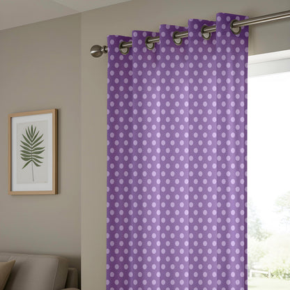 Onay Purple Polka Dot Curtains – Girls Nursery Kids Room Drapes