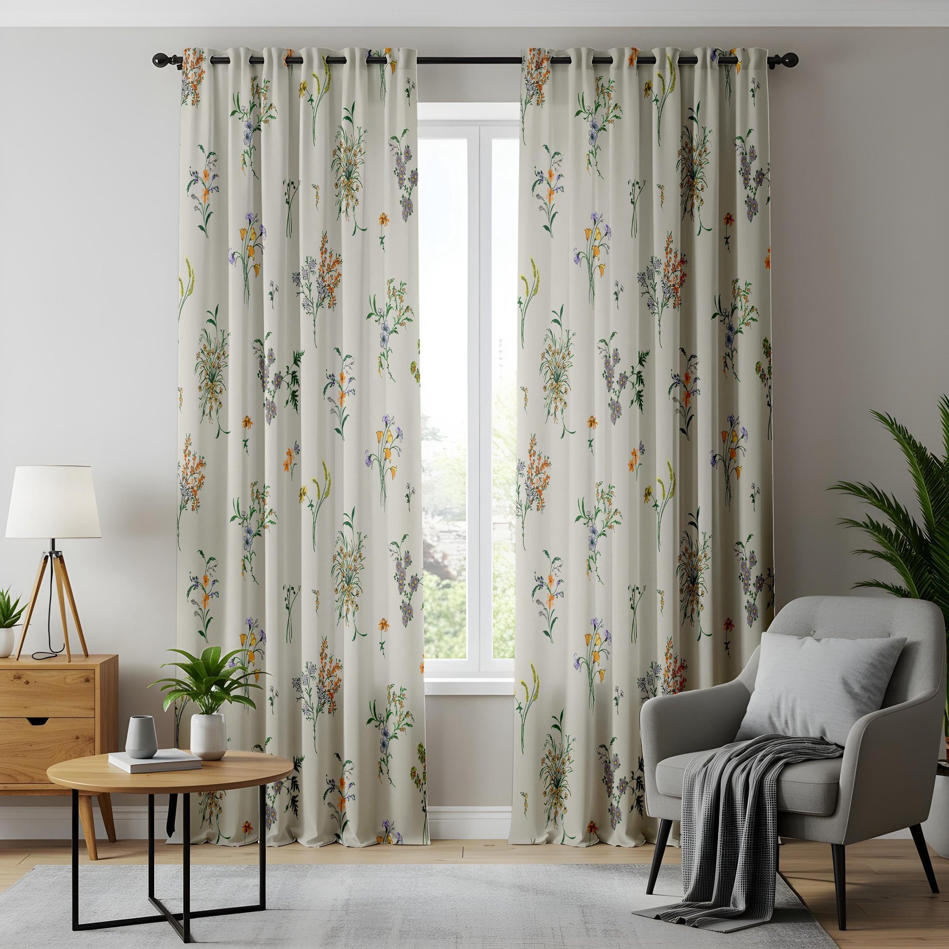 Onay Wildflower Bouquet Curtains – Garden Botanical Print Drapes
