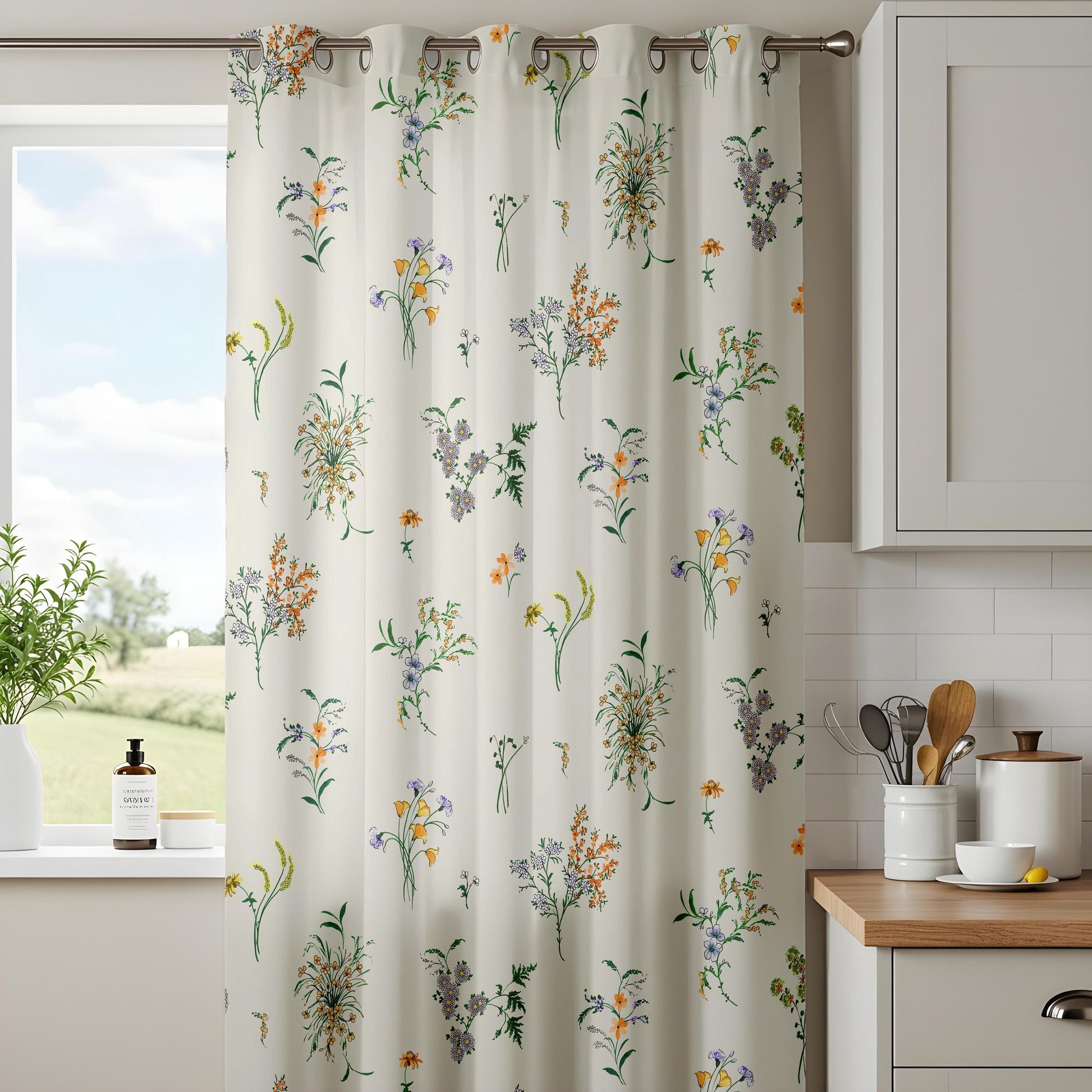 Onay Wildflower Bouquet Curtains – Garden Botanical Print Drapes