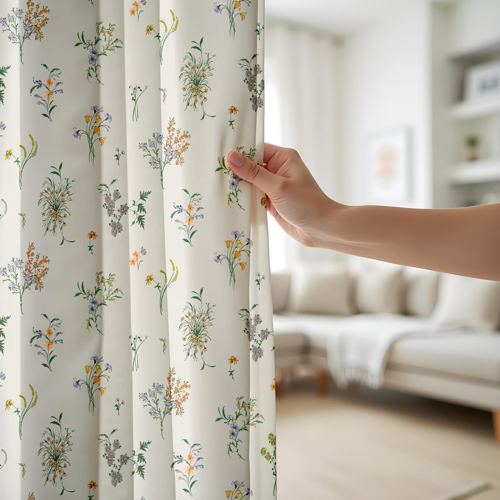 Onay Wildflower Bouquet Curtains – Garden Botanical Print Drapes