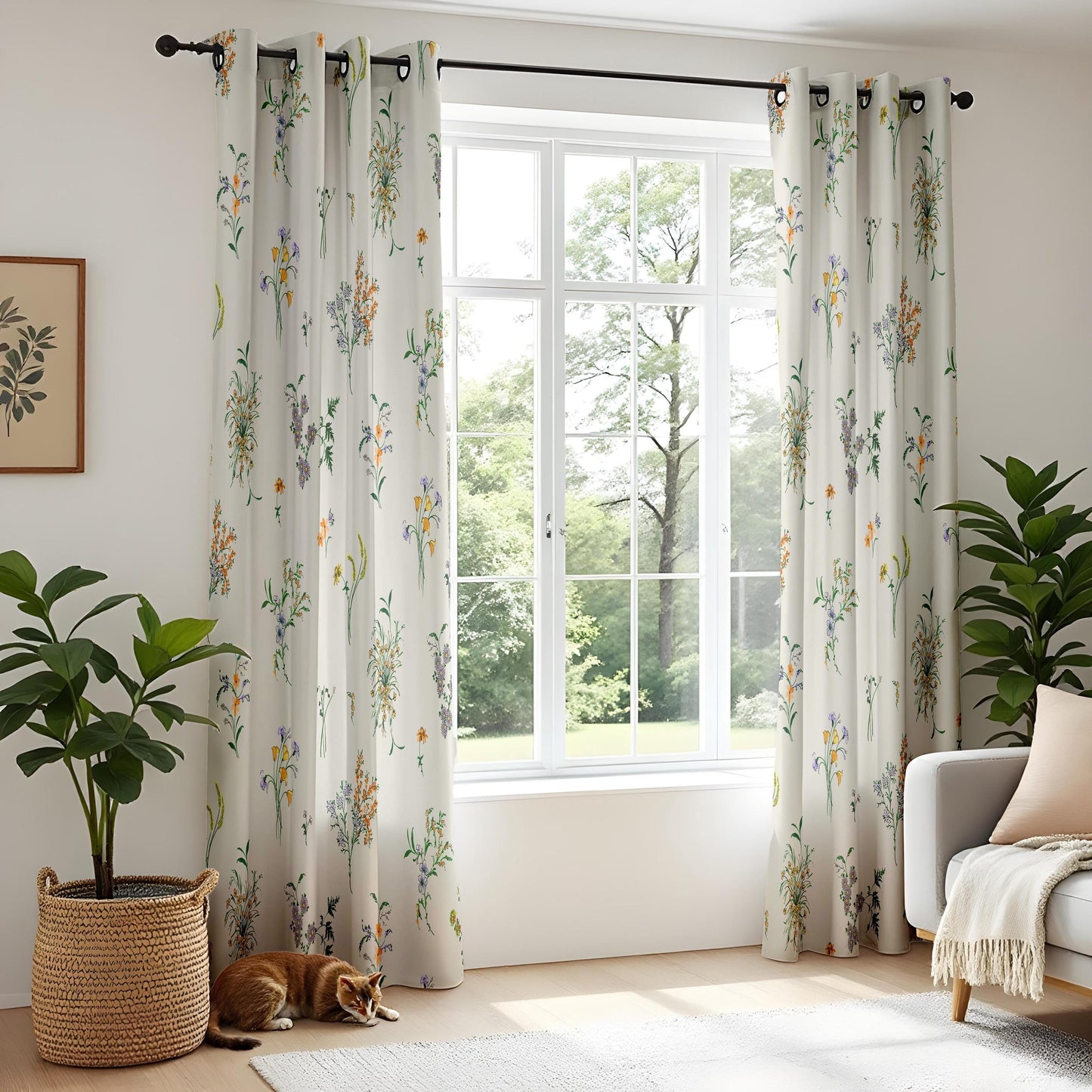 Onay Wildflower Bouquet Curtains – Garden Botanical Print Drapes