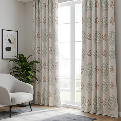 Onay Orange Grey Diamond Curtains – Scandi Kids Nursery Window Drapes