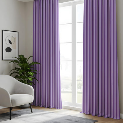 Onay Purple Striped Eyelet Curtains – Tone-on-Tone Lavender Drapes