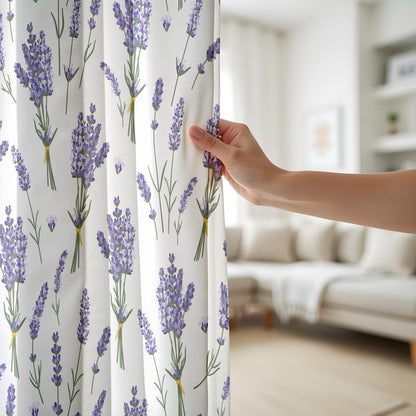 Onay Lavender Floral Eyelet Curtains – Botanical Bedroom Drapes