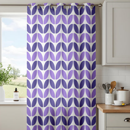 Onay Purple Geometric Eyelet Curtains – Violet Mid Century Oval Drapes