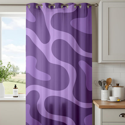 Onay Purple Abstract Swirl Eyelet Curtains – Violet Wave Drapes