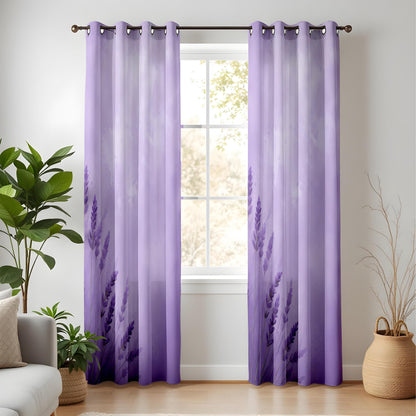 Onay Lavender Ombre Botanical Curtains – Purple Gradient Eyelet Drapes