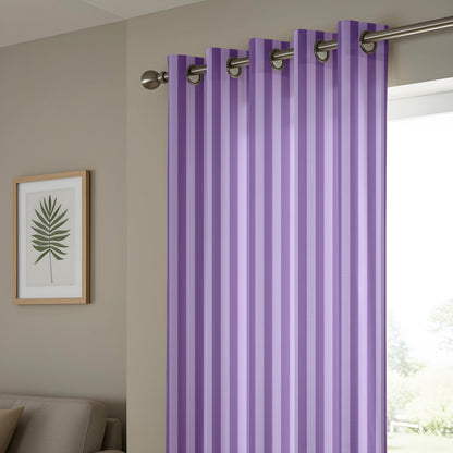 Onay Purple Striped Eyelet Curtains – Tone-on-Tone Lavender Drapes