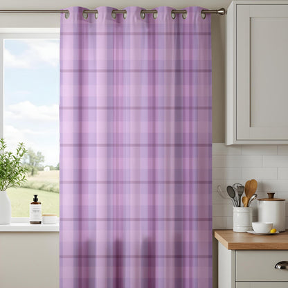 Onay Lavender Plaid Eyelet Curtains – Purple Tartan Lined Drapes