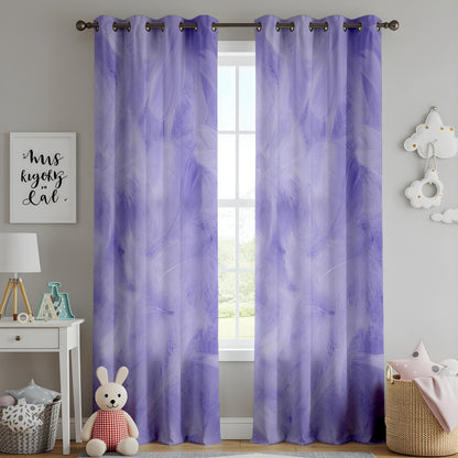 Onay Lavender Feather Print Curtains – Soft Purple Cloud Drapes
