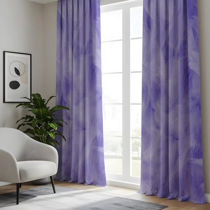 Onay Lavender Feather Print Curtains – Soft Purple Cloud Drapes